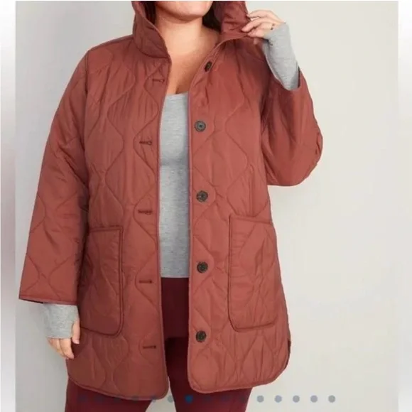 Old Navy quilted coat with hood! - Picture 2 of 4